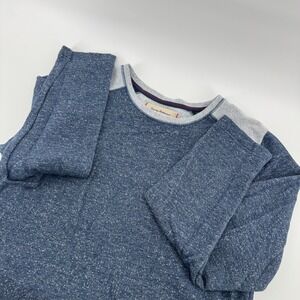 Tommy Bahama Men's Blue Heathered Crew Neck Long Sleeve Pullover Shirt‎ M